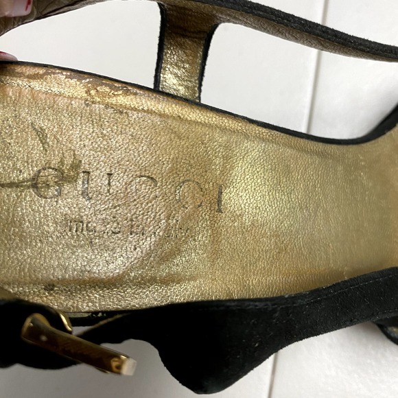 Gucci Black and Gold Sandals - Picture 4 of 9